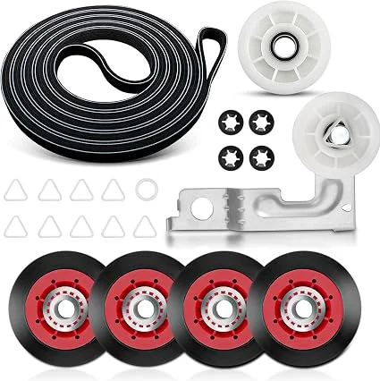 4392067 Dryer Repair Kit with W10837240 Idler Pulley for Whirlpool | Includes 661570 belt, 279640 idler pulley, WPW10314173 rollers, and W10837240 pulley bracket, GGW9250PL0, LGQ8611LW0