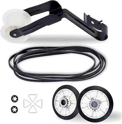 Dryer Repair Kit Replaces For Amana NED4600YQ1 NED4655EW1 4GNED4600YQ1 | NGD4655EW2, NED4500VQ0, NED4700YQ1, NED4500TQ0, NED4800VQ0, Drum Rollers 14210017 Belt 341241 Idler Pulley 14210023